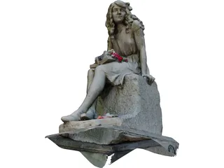 Girl Statue 3D Model preview