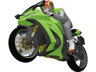 Kawasaki Ninja ZX10R (2011) 3D Model preview