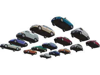 Collection of Cars 3D Model preview