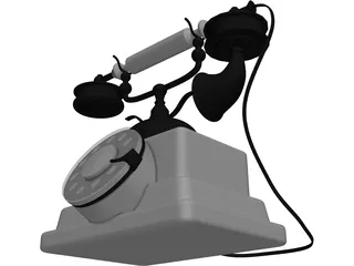 Antique Telephone 3D Model preview