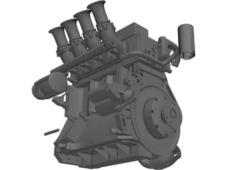 Elan DP02 Mazda MZR Engine 3D Model preview