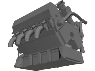 Ford 6L V8 Motor 3D Model preview