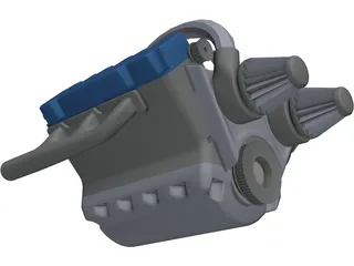 V6 Engine 3D Model preview