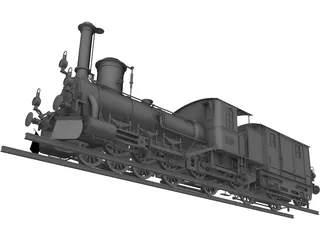 Train Locomotive 3D Model preview
