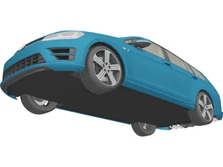 Volkswagen Golf R Variant (2015) 3D Model preview