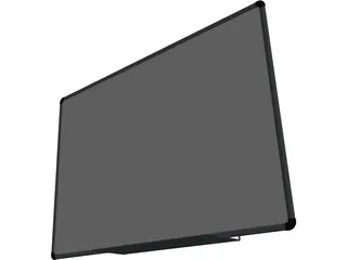 Whiteboard with Pen 3D Model preview