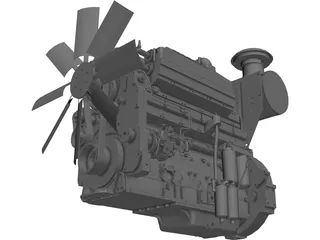 Cummins K19 Diesel Engine 3D Model preview