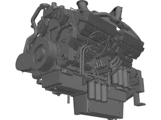 Cummins QSK38-G Diesel Engine 3D Model preview