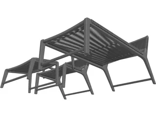 Oceans Lounge Chair 3D Model preview
