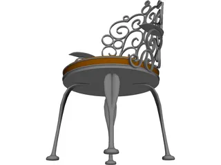 Ornate Patio Chair 3D Model preview