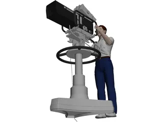 TV Camera with Operator 3D Model preview