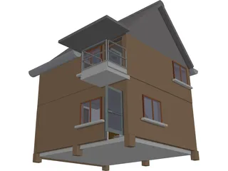 Wood House 3D Model preview