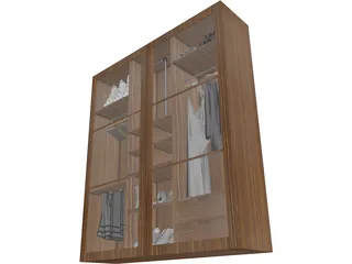 Closet with Furniture 3D Model preview