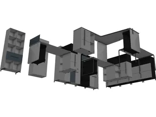 Modern Office Furniture Collection 3D Model preview