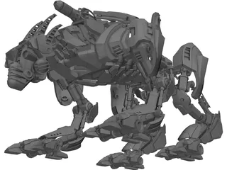 Mecha Wolf 3D Model preview