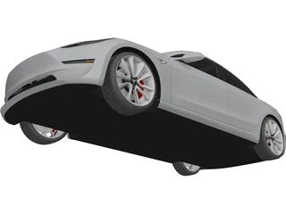 Tesla Model 3 (2018) 3D Model preview