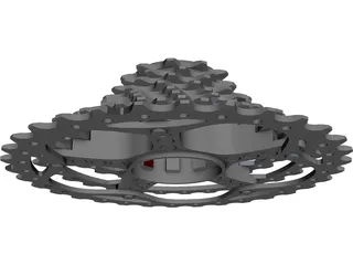 Cassete 9v SRAM PG-990 3D Model preview