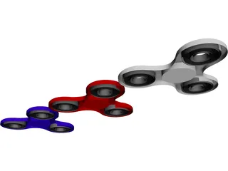 Fidget Hand Spinner 3D Model preview