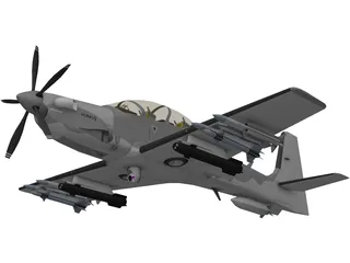 TAI Hurkus Basic Trainer Aircraft 3D Model preview