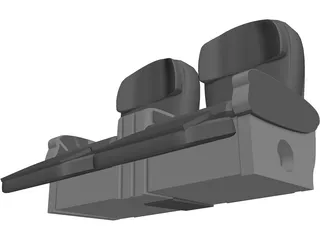 Seats Airplane 3D Model preview