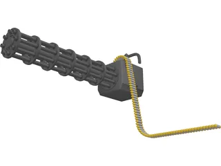 Hand-Held MiniGun 3D Model preview