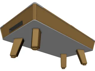 Indoor Pool Table 3D Model preview