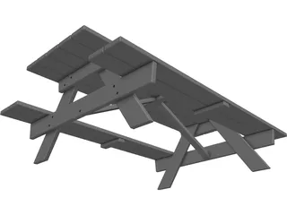 Picnic Table 3D Model preview