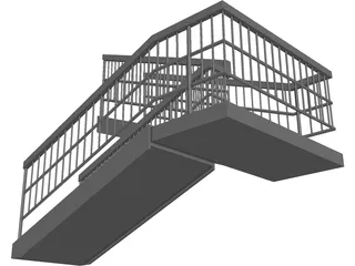 Double Staircase 3D Model preview