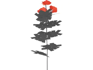 Roses Red 3D Model preview