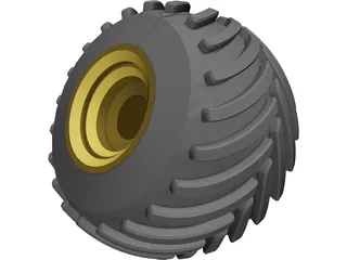 Monster Truck Wheel 3D Model preview