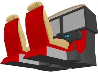 Head-to-Head Arcade Game 3D Model preview