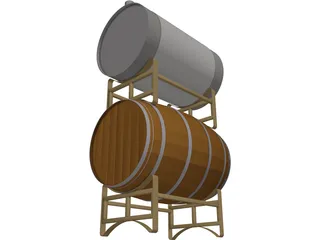 Wine Barrels 3D Model preview