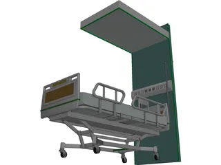 Hospital Bed Hillrom 3D Model preview