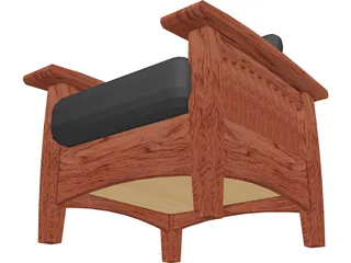 Leather Armchair 3D Model preview