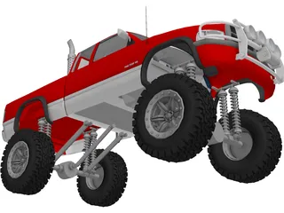 Dodge Ram Club Cab 4x4 3D Model preview