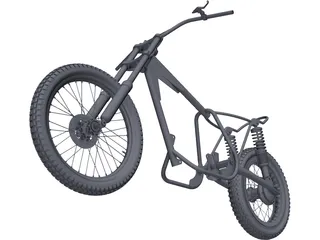 Bultaco Pursang Bike Frame 3D Model preview