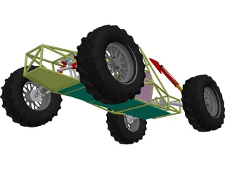 Chassis Kart Cross 3D Model preview