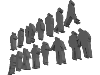 2D People for 3D Printer 3D Model preview