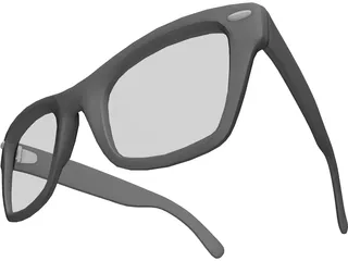 Rayban Type Glasses 3D Model preview