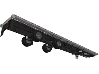 Split Axle Flatbed Trailer 3D Model preview