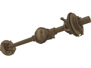 Ford High Pinion Dana 44 Front Axle 3D Model preview
