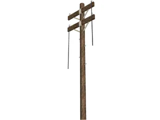 Utility Pole 3D Model preview