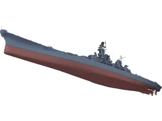 Iowa-class Battleship 3D Model preview