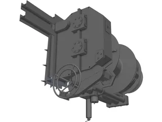 Hydraulic Winch 3D Model preview