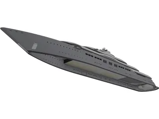 Yacht Mega 3D Model preview