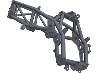 Enduro Motorcycle Frame 3D Model preview
