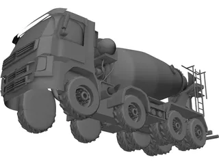 Mixer Truck 3D Model preview