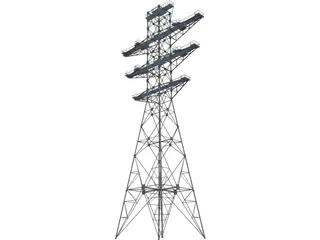 Electrical Tower 3D Model preview