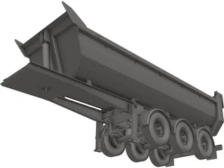 Dump Trailer 3D Model preview