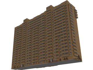 Apartments Block 3D Model preview
